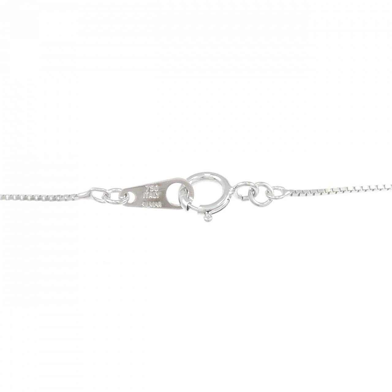 K18WG/750WG ソリティア ダイヤモンド ネックレス 0.20CT