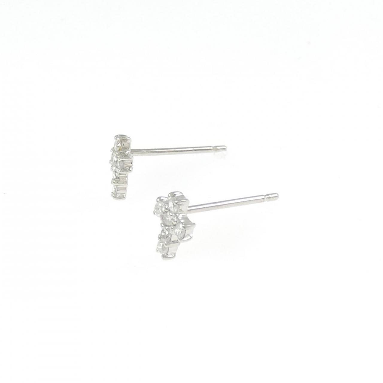 PT/PT900 クロス ダイヤモンド ピアス 0.12CT
