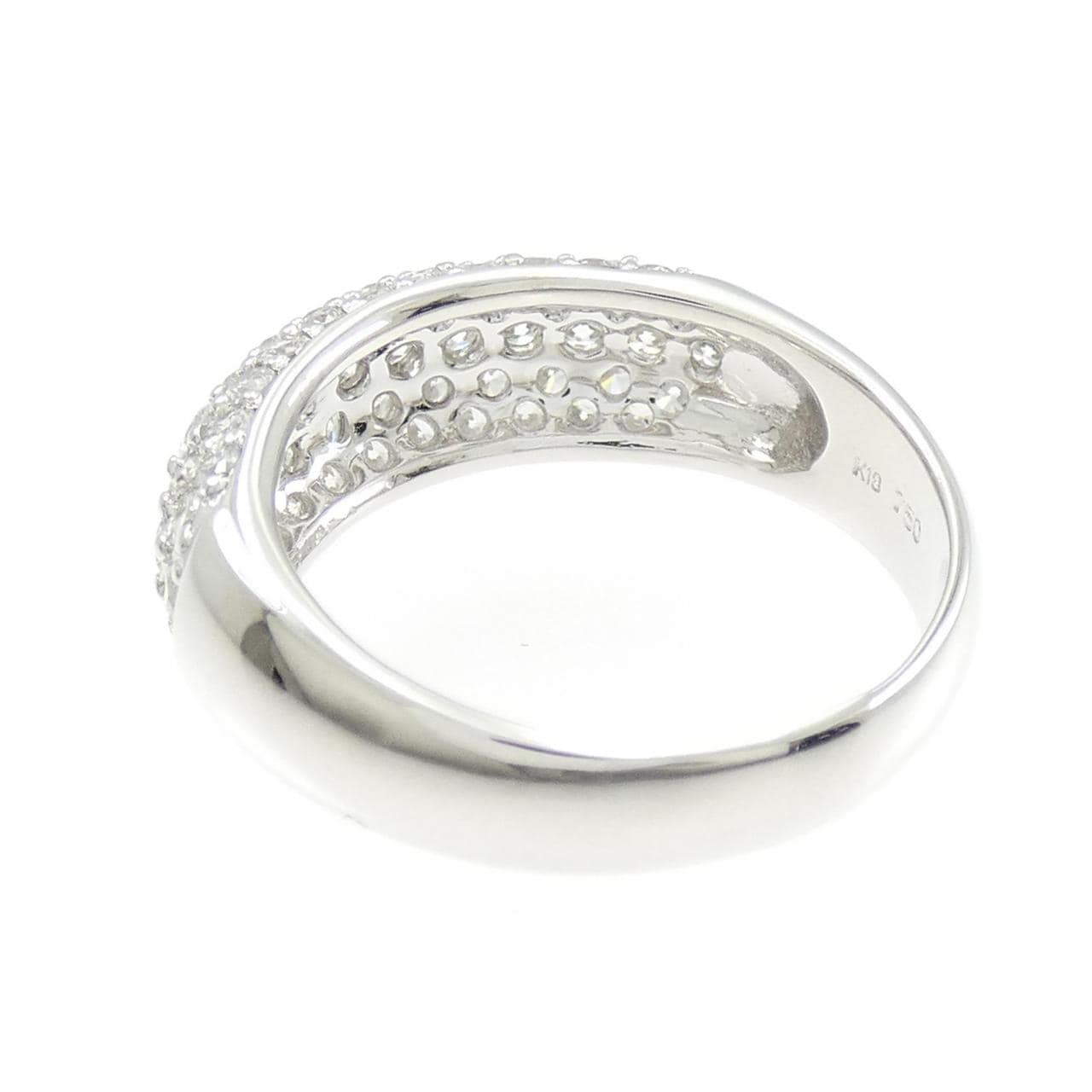 K18WG パヴェ ダイヤモンド リング 1.48CT