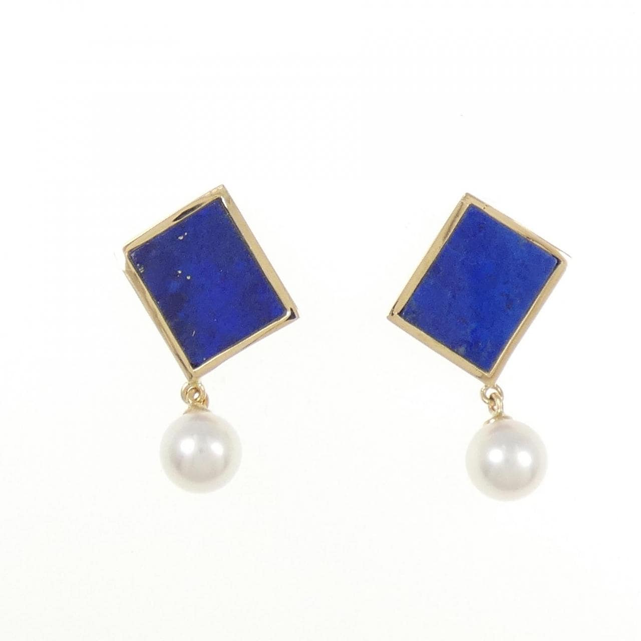 K18YG lapis lazuli earrings