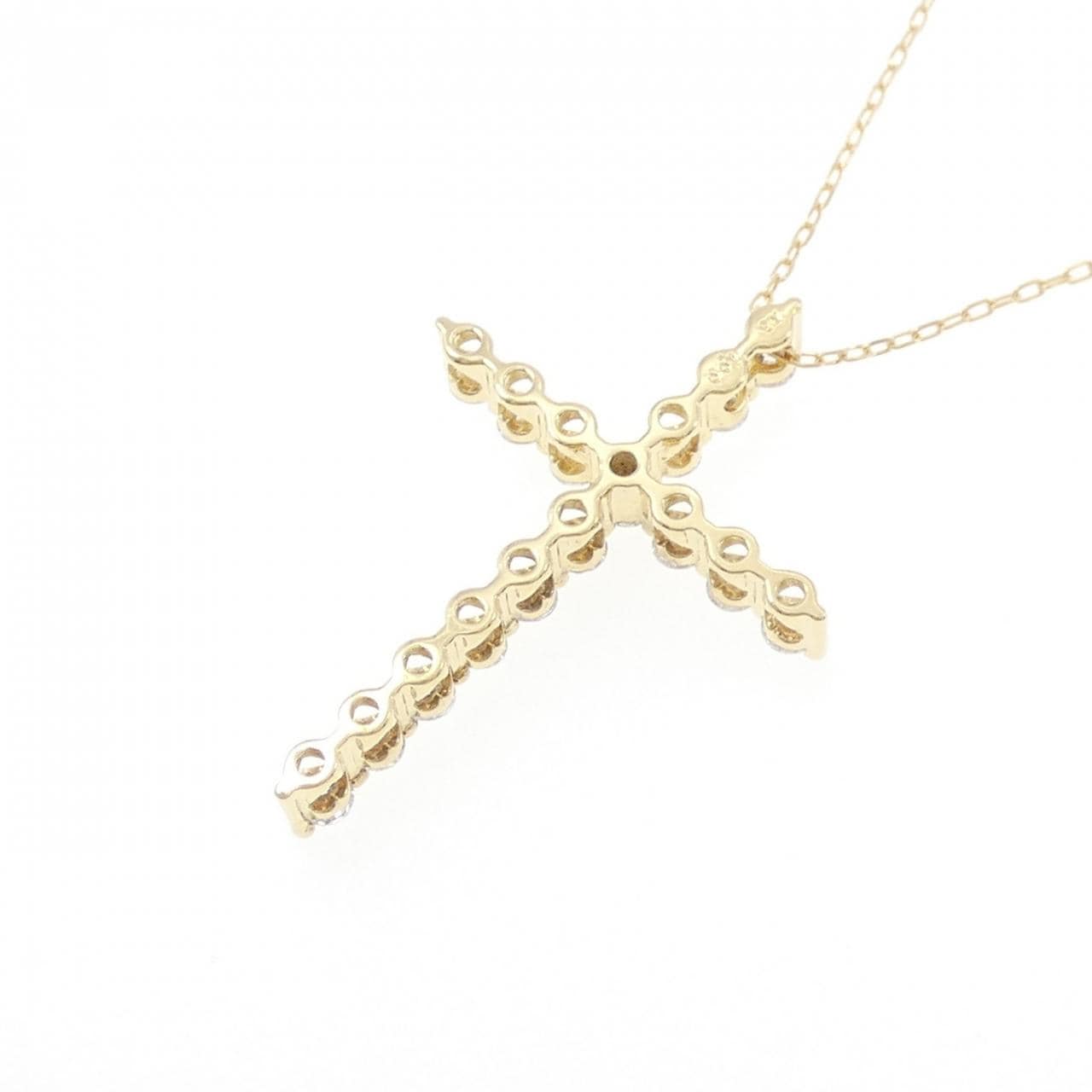 K18YG クロス ダイヤモンド ネックレス 1.00CT