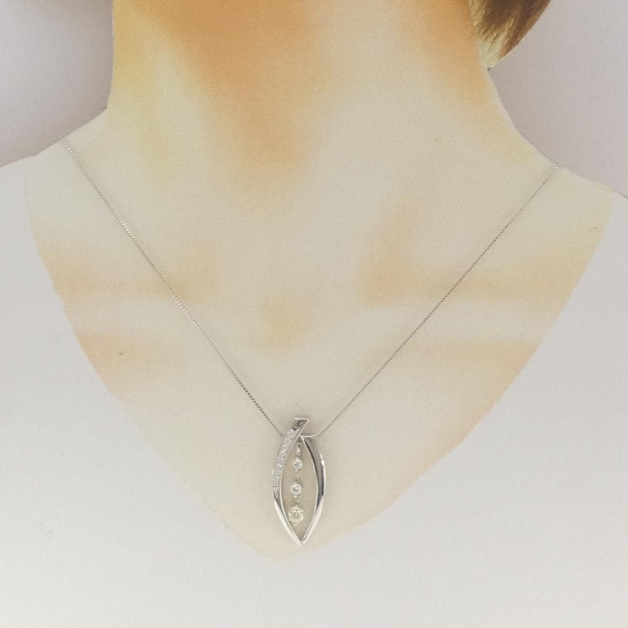K18WG ダイヤモンド ネックレス 0.362CT