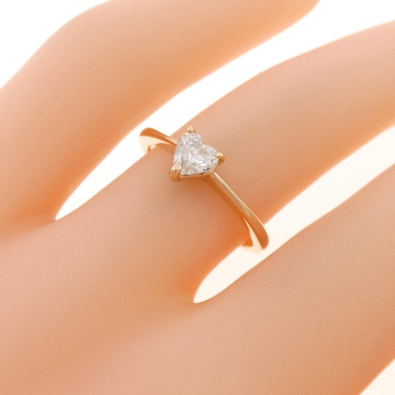 K18PG ハート ダイヤモンド リング 0.33CT