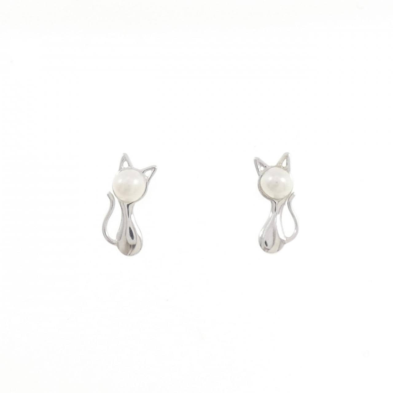 K14WG キャット 淡水パール ピアス