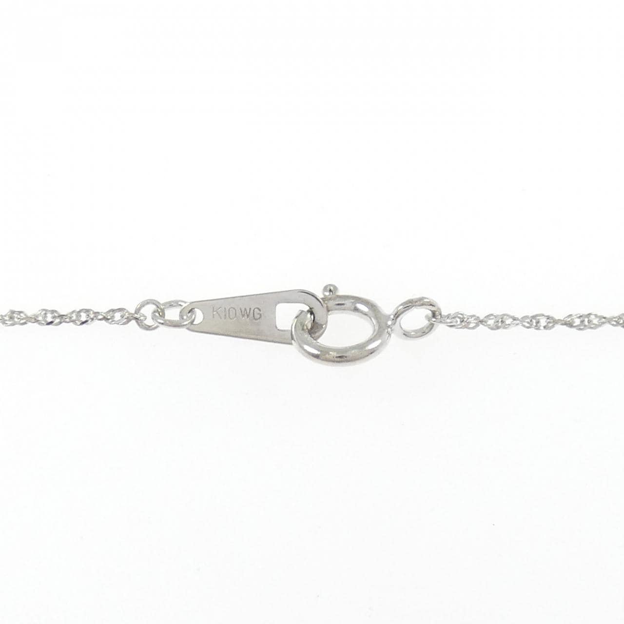 K10WG クロス ダイヤモンド ネックレス 0.06CT