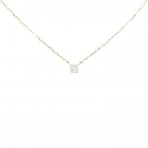 750YG Solitaire Diamond Necklace