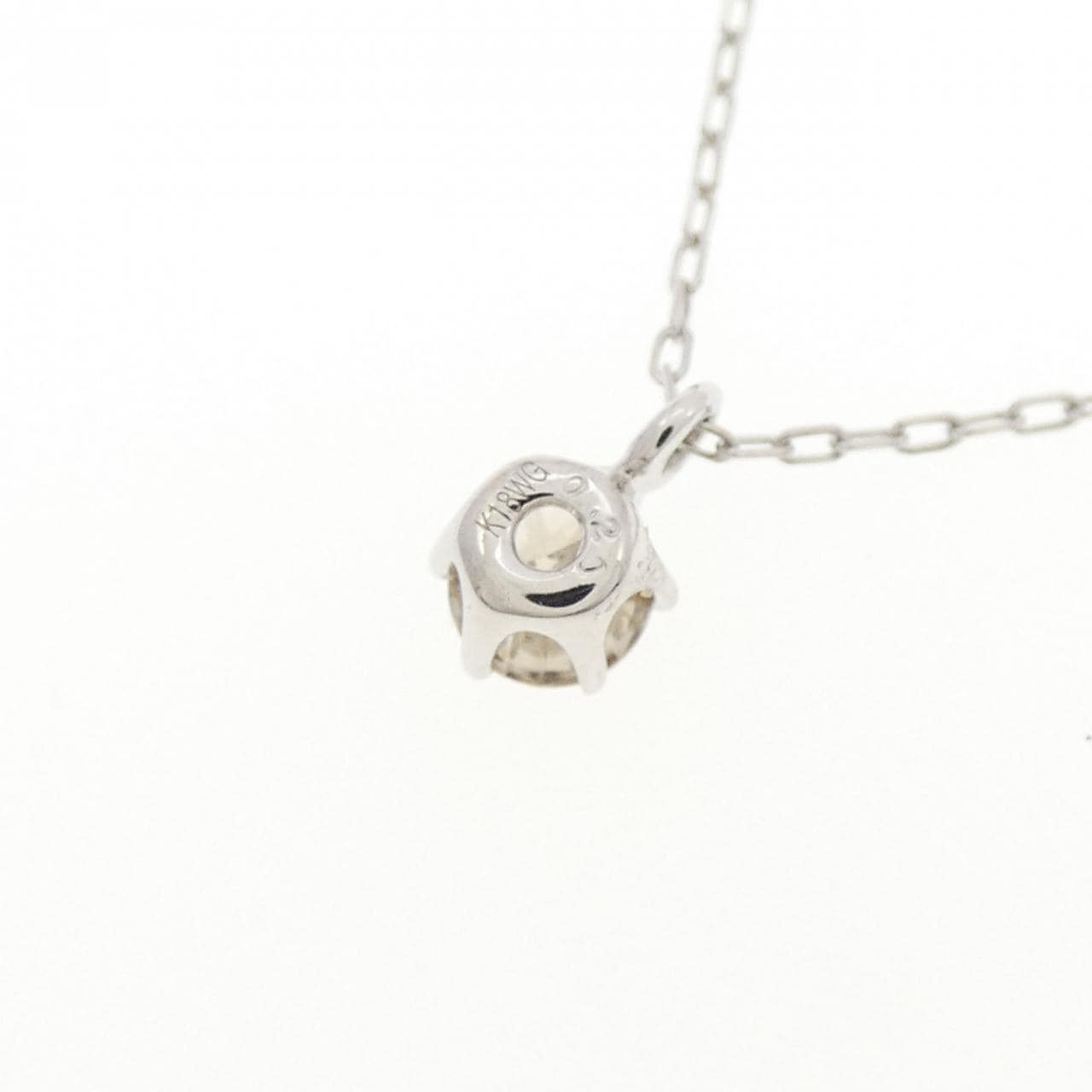 K18WG ソリティア ダイヤモンド ネックレス 0.20CT