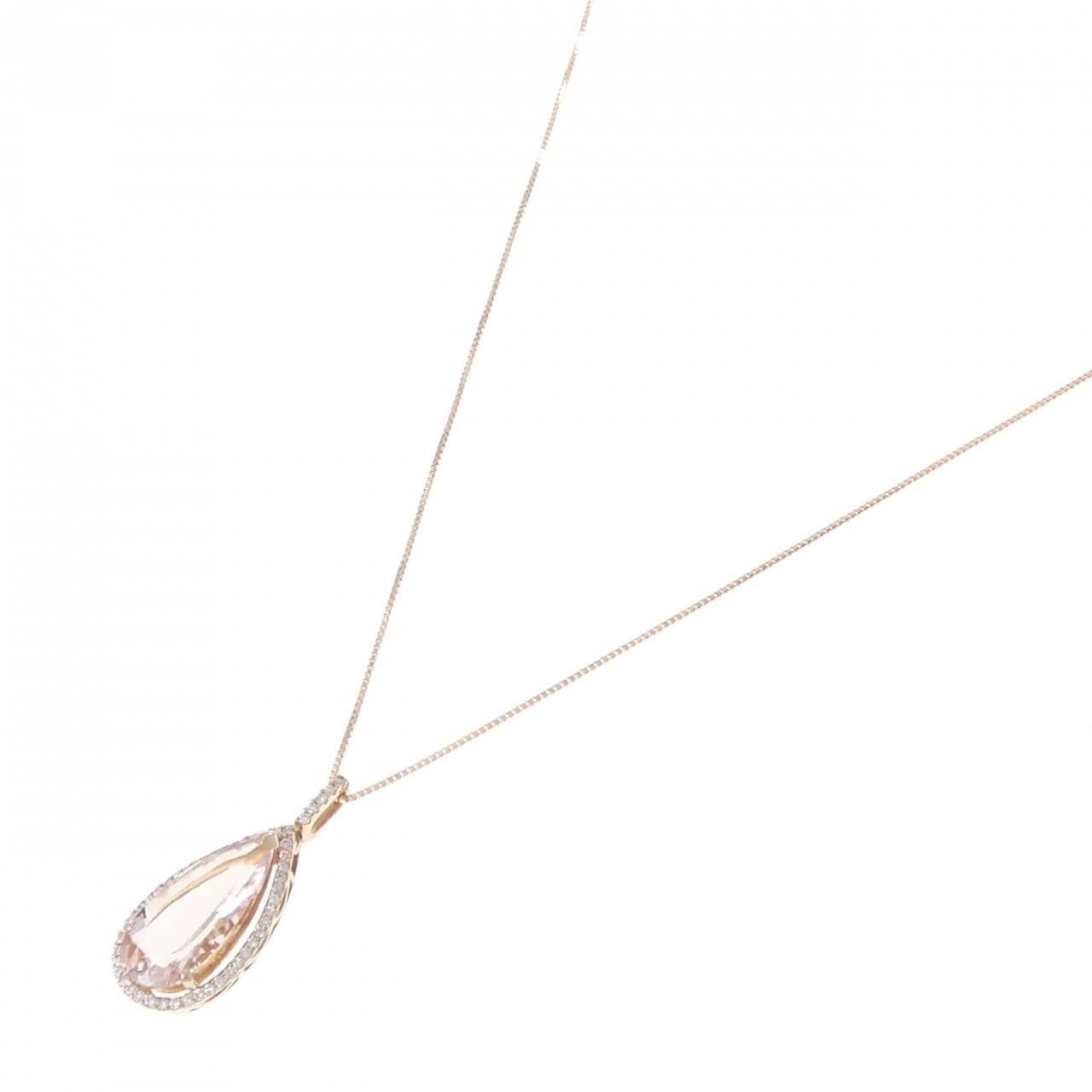 K18PG モルガナイト ネックレス 3.88CT