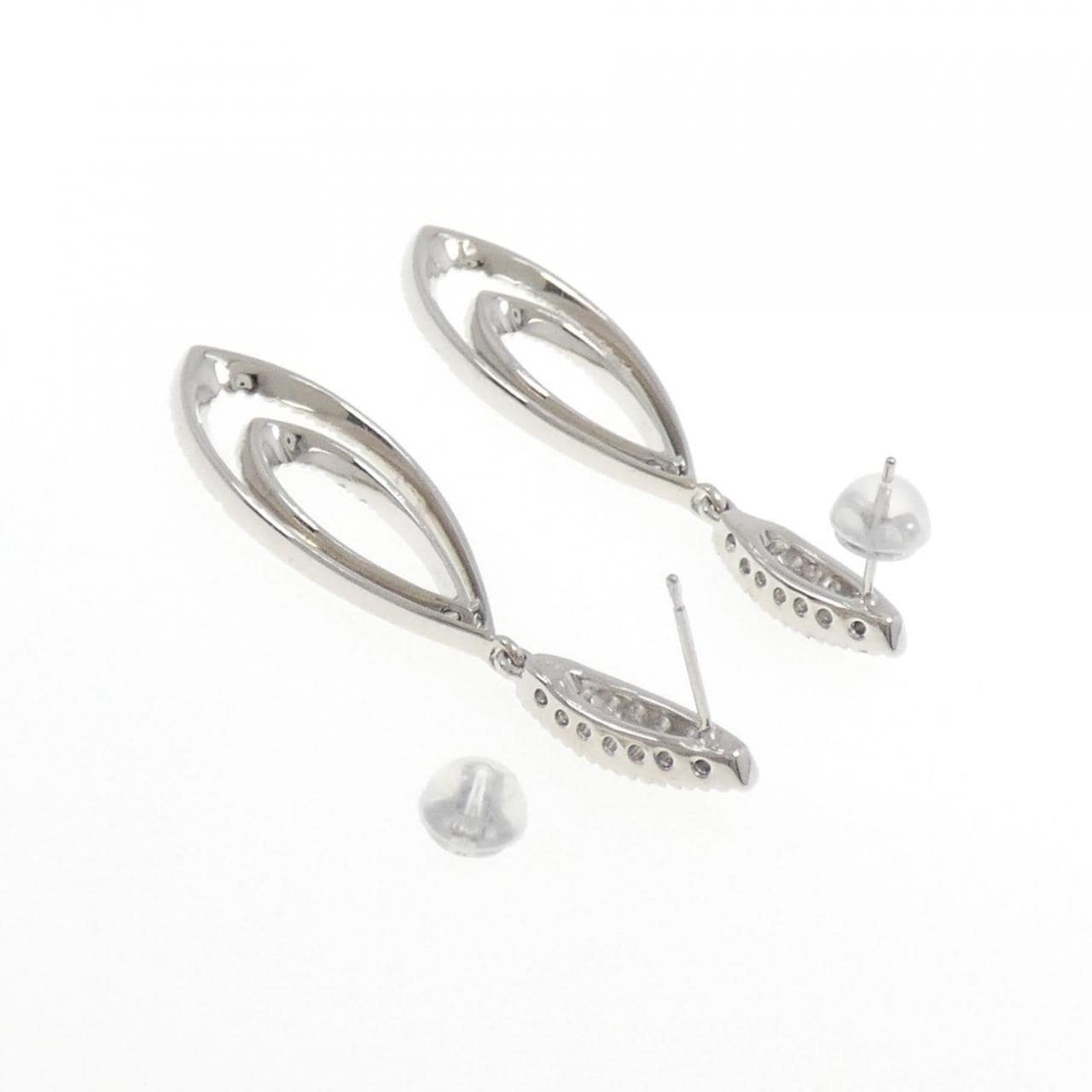 K18WG ダイヤモンド ピアス 1.12CT