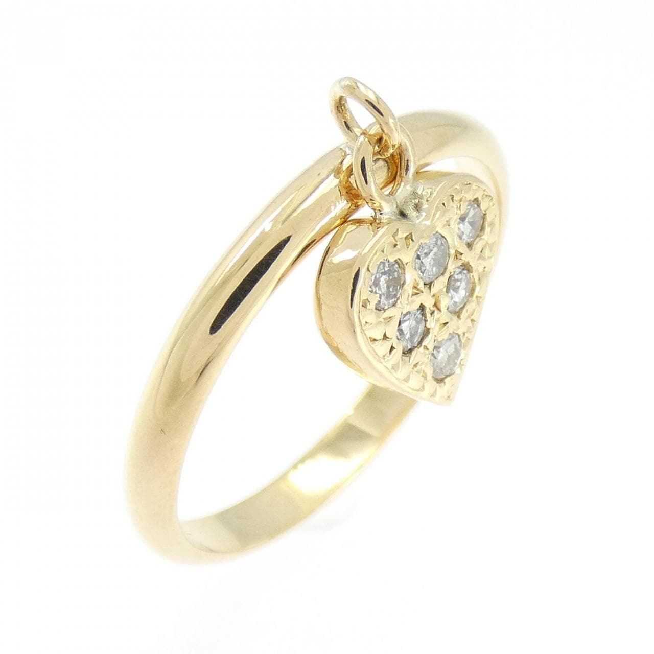 K18YG ハート ダイヤモンド リング 0.12CT