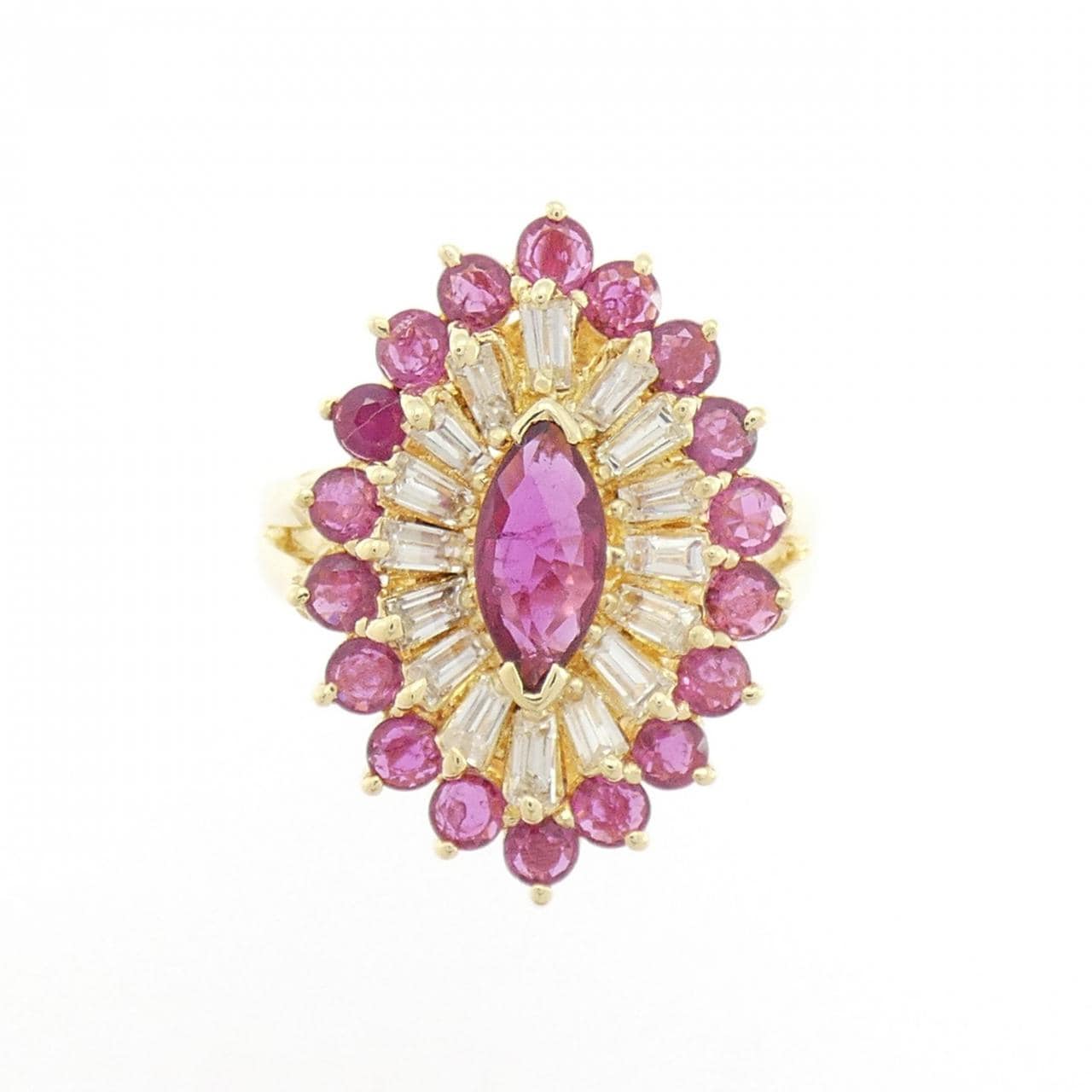 K18YG ルビー リング 2.34CT