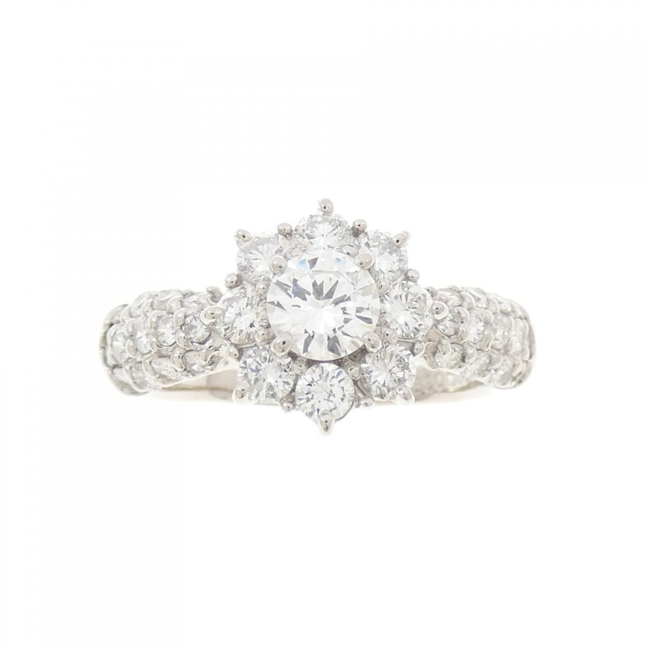 PT900 フラワー ダイヤモンド リング 0.396CT