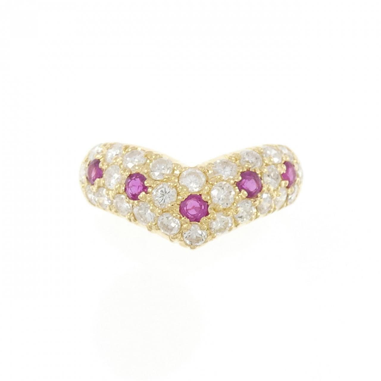 K18YG ruby ring 0.31CT