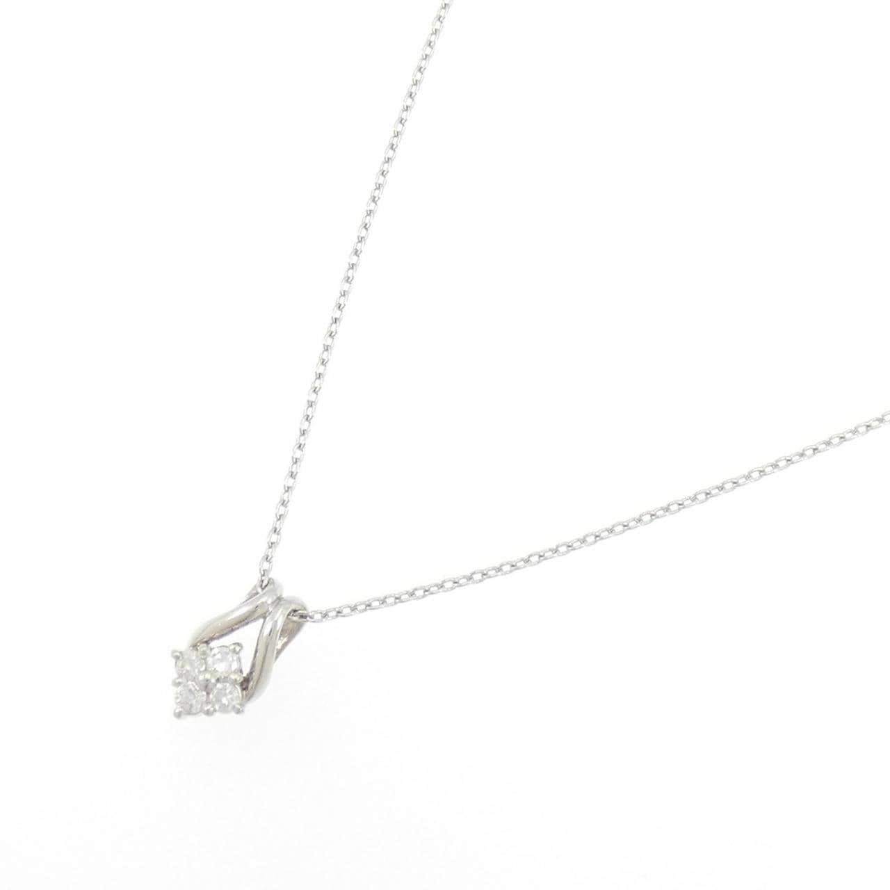 PT900/PT850 フラワー ダイヤモンド ネックレス