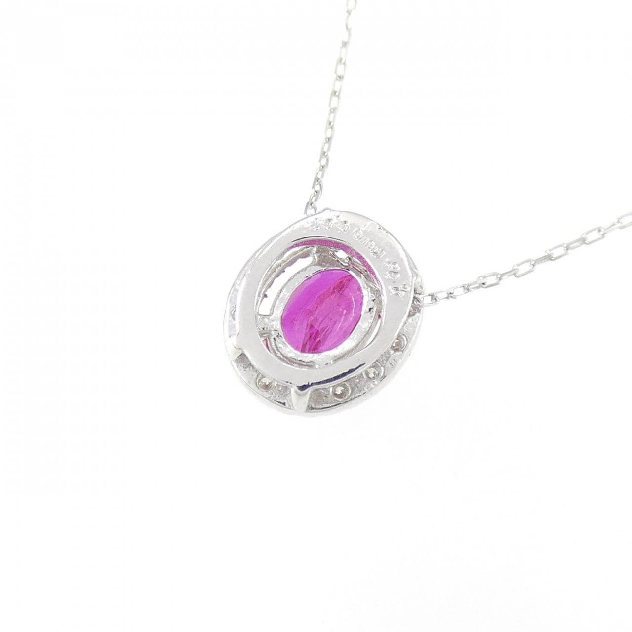 K18WG ルビー ネックレス 0.36CT