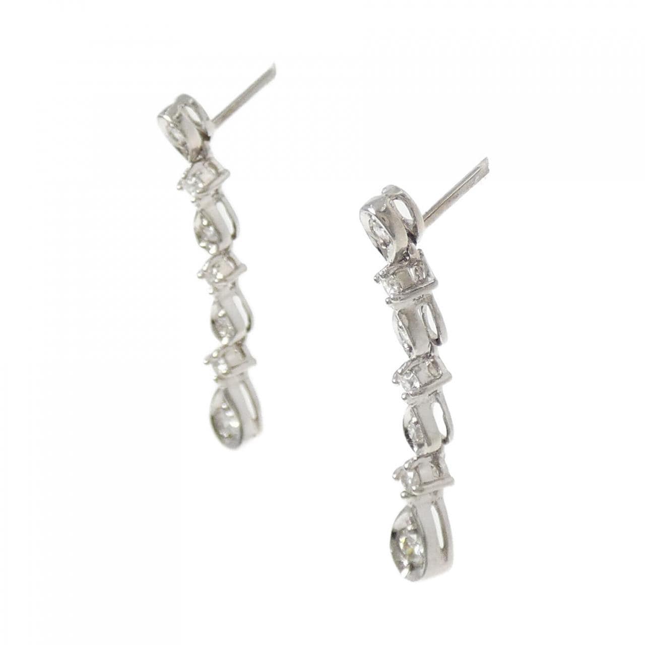 K18WG ダイヤモンド ピアス 0.28CT