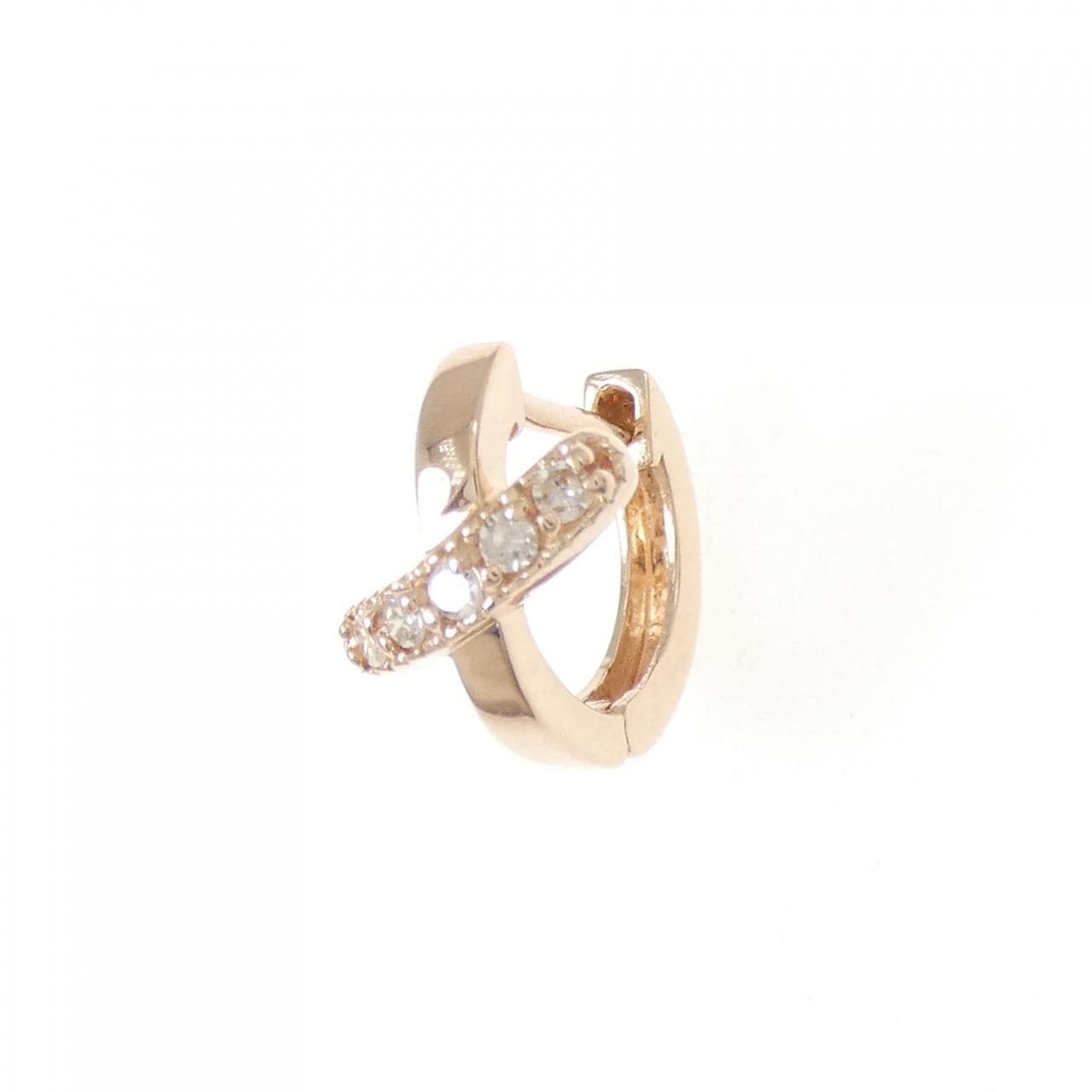K10PG ダイヤモンド ピアス 0.05CT 片耳