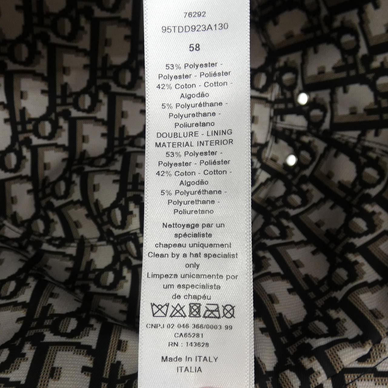 クリスチャンディオール CHRISTIAN DIOR TEDDY-D ボブハット オブリーク 95TDD923A130 ハット