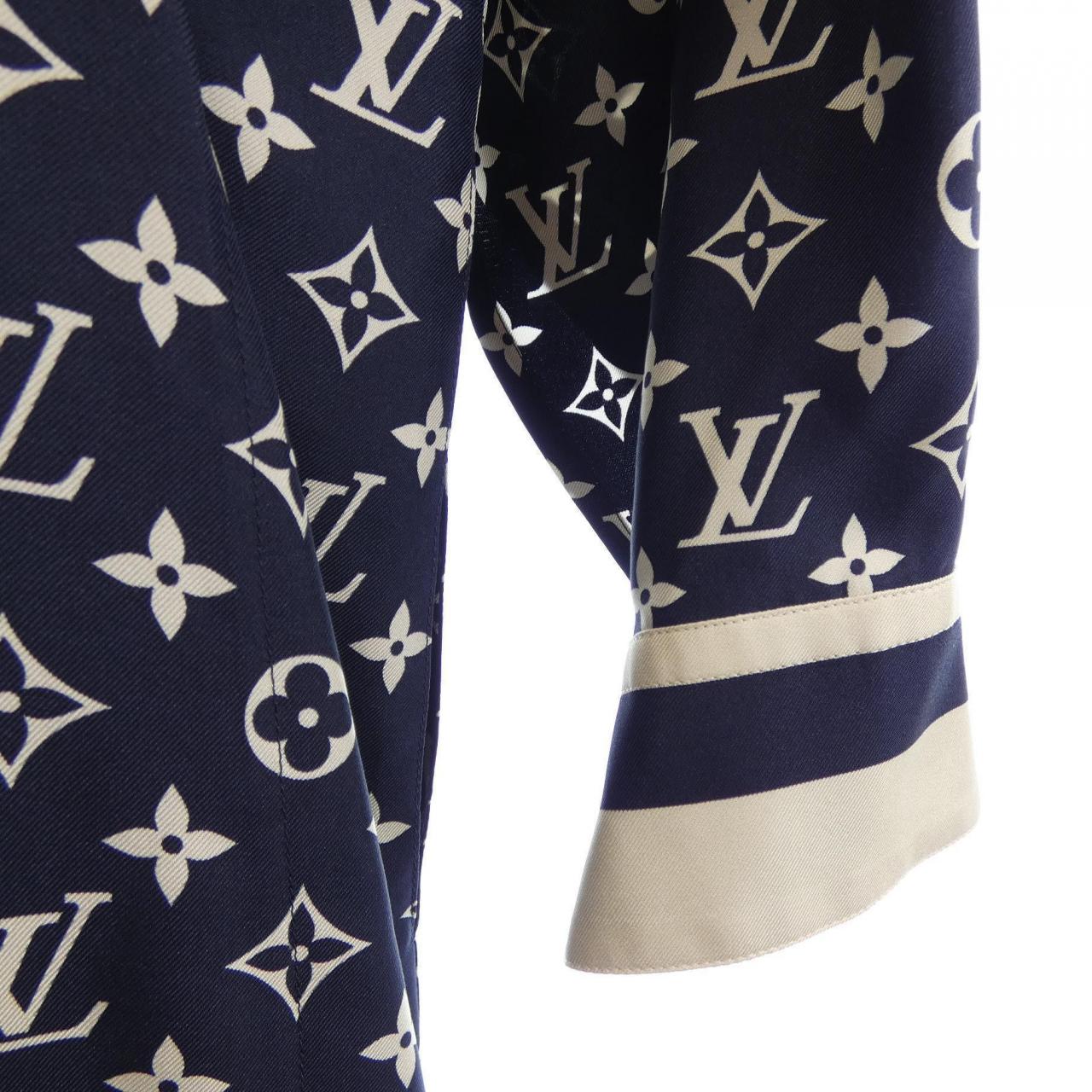ルイヴィトン LOUIS VUITTON ストライプアクセントモノグラムシャツドレス FODR48TR0 ワンピース