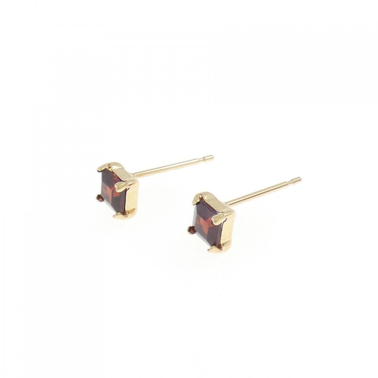 K18YG Garnet earrings