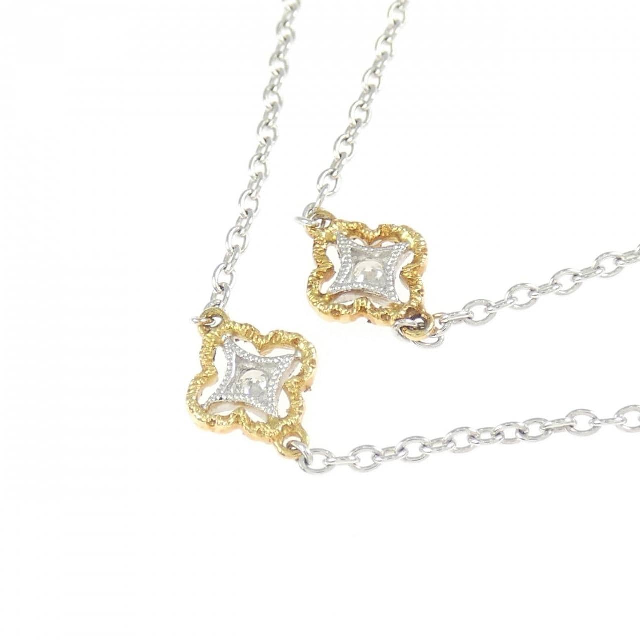 K18WG/K18YG ダイヤモンド ネックレス 0.22CT