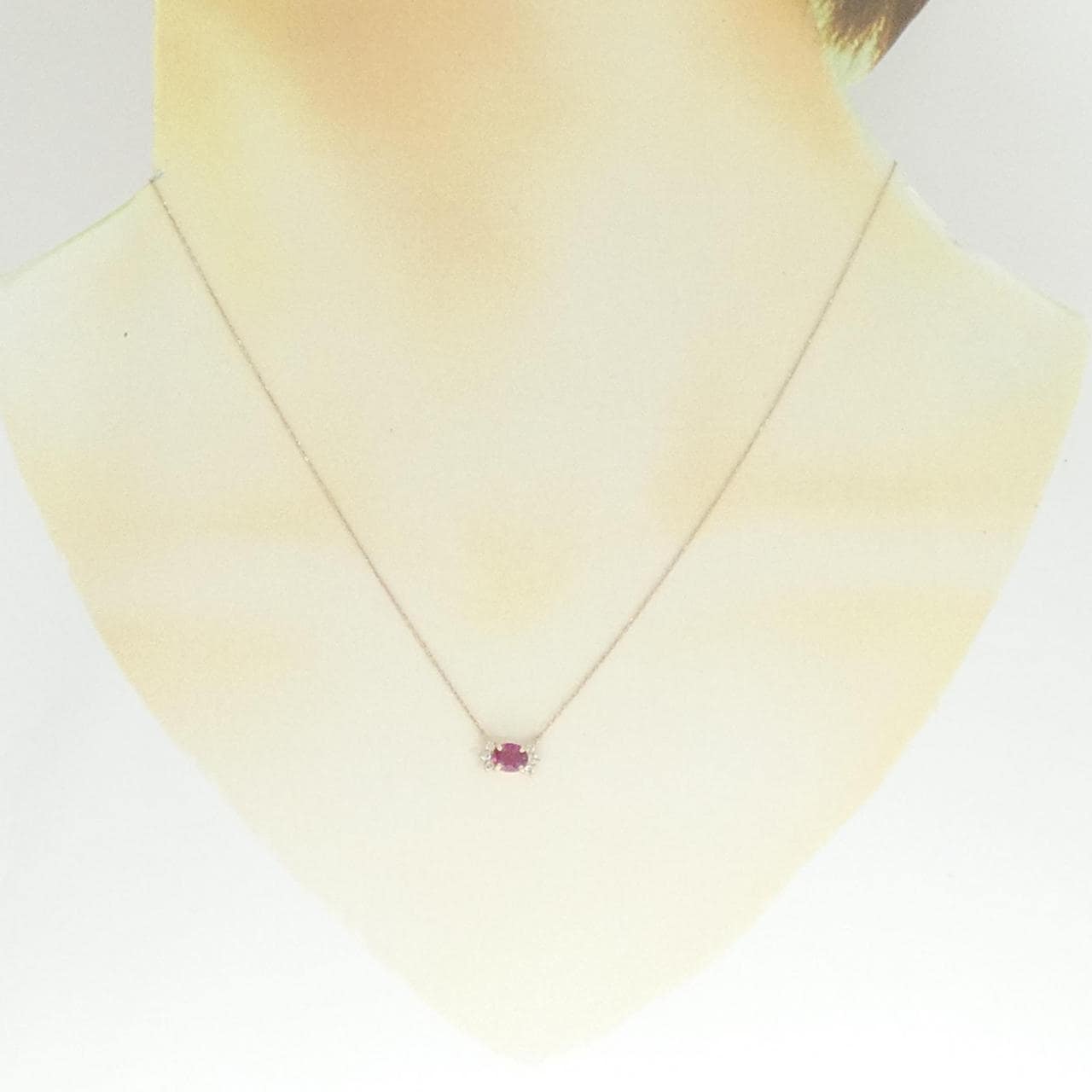 K18PG ルビー ネックレス 0.30CT