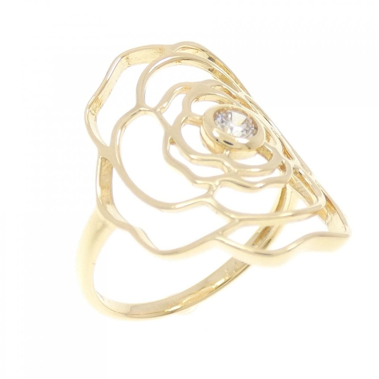 K18YG ローズ ダイヤモンド リング 0.15CT