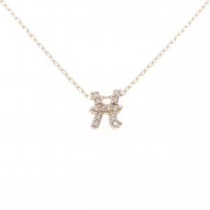 K18PG イニシャルH ダイヤモンド ネックレス 0.11CT
