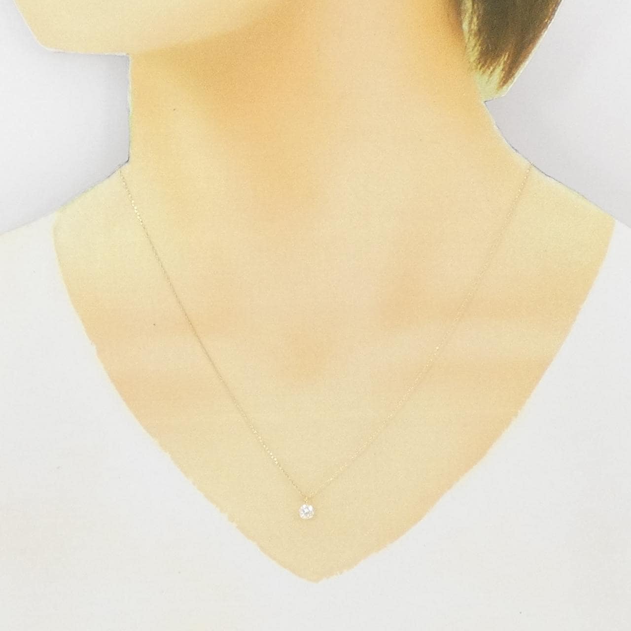 【新品】K18YG ソリティア ダイヤモンド ネックレス 0.32CT