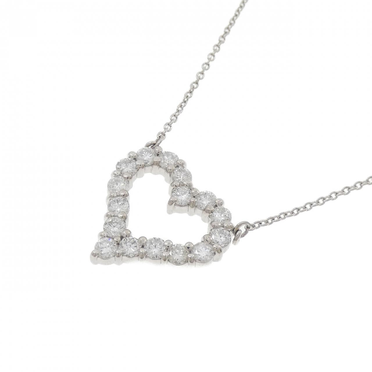 PT900/PT850 ハート ダイヤモンド ネックレス 1.00CT