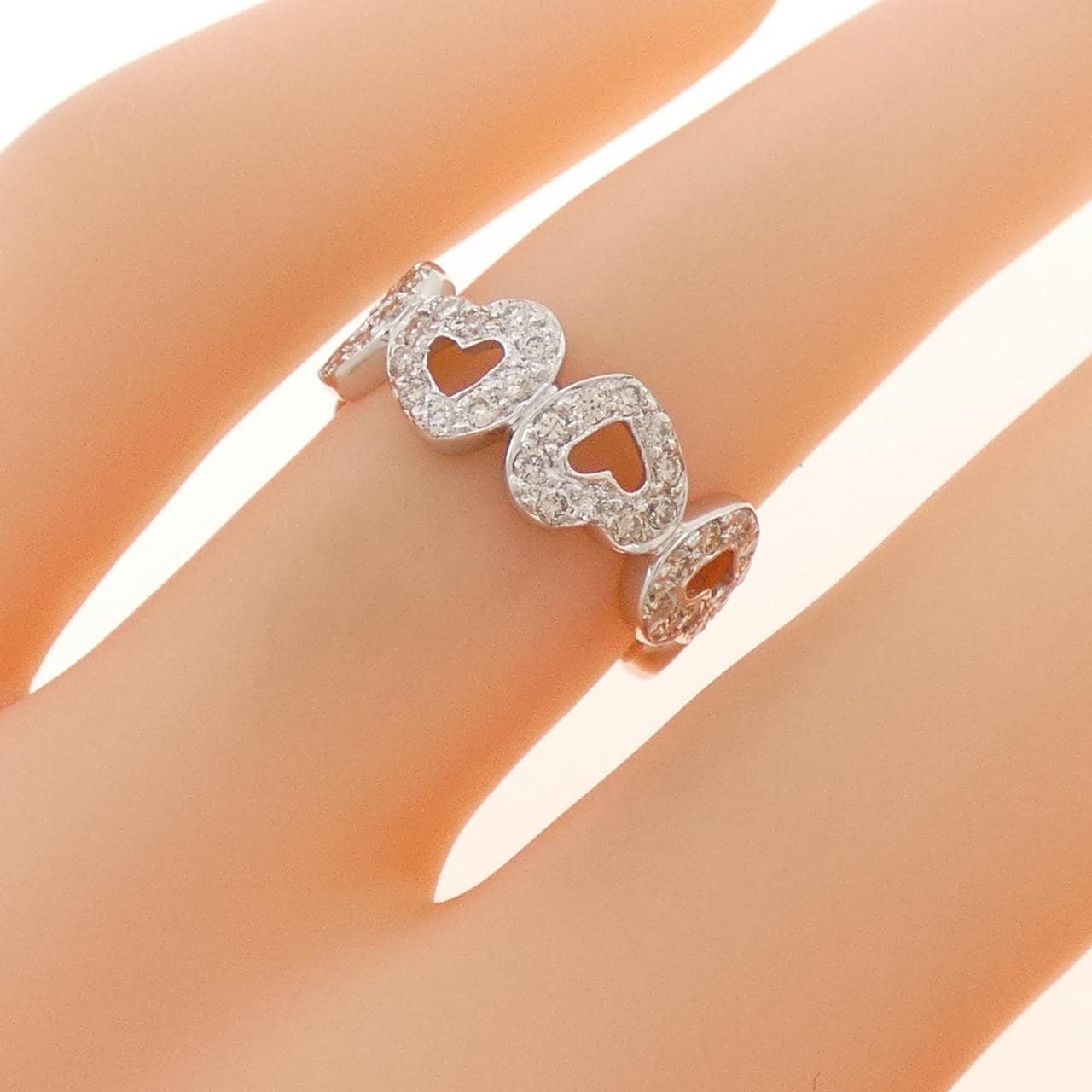K18WG ハート ダイヤモンド リング 0.40CT