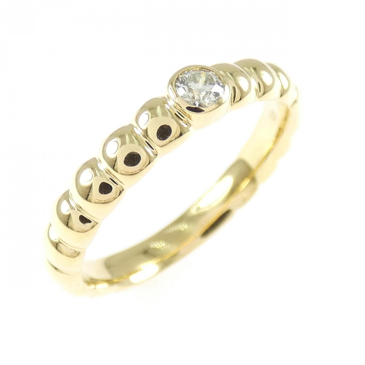 K18YG ソリティア ダイヤモンド リング 0.092CT