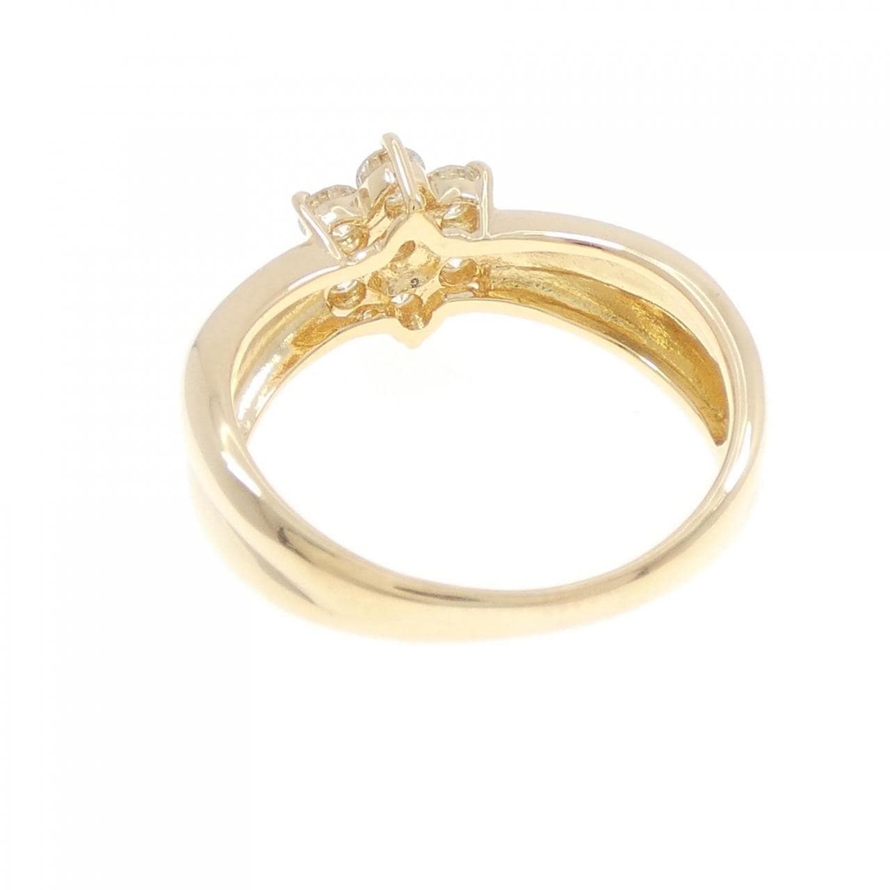 K18YG flower Diamond ring 0.50CT