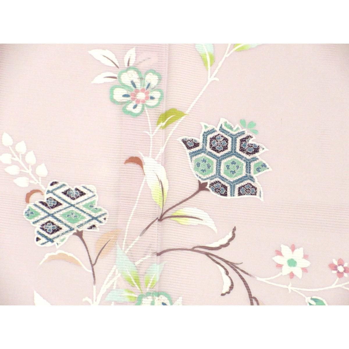 【未使用品】単衣　駒絽訪問着　友禅銀彩加工