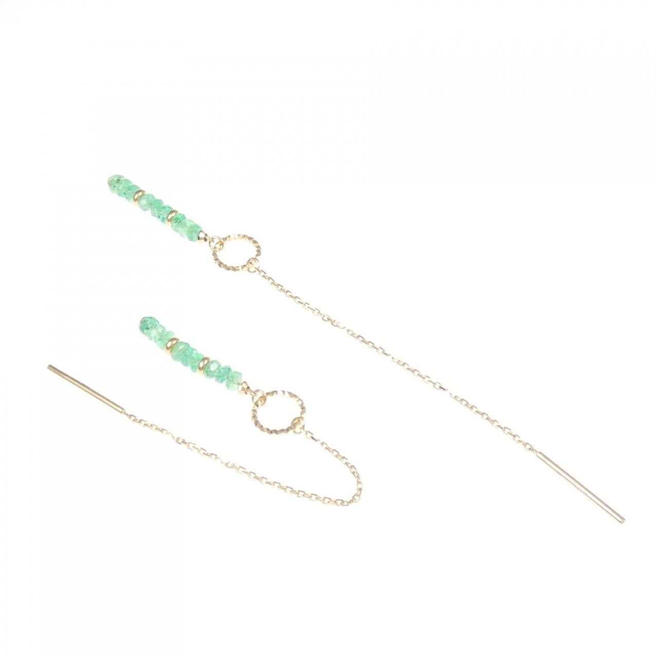 K18YG エメラルド ピアス 1.00CT