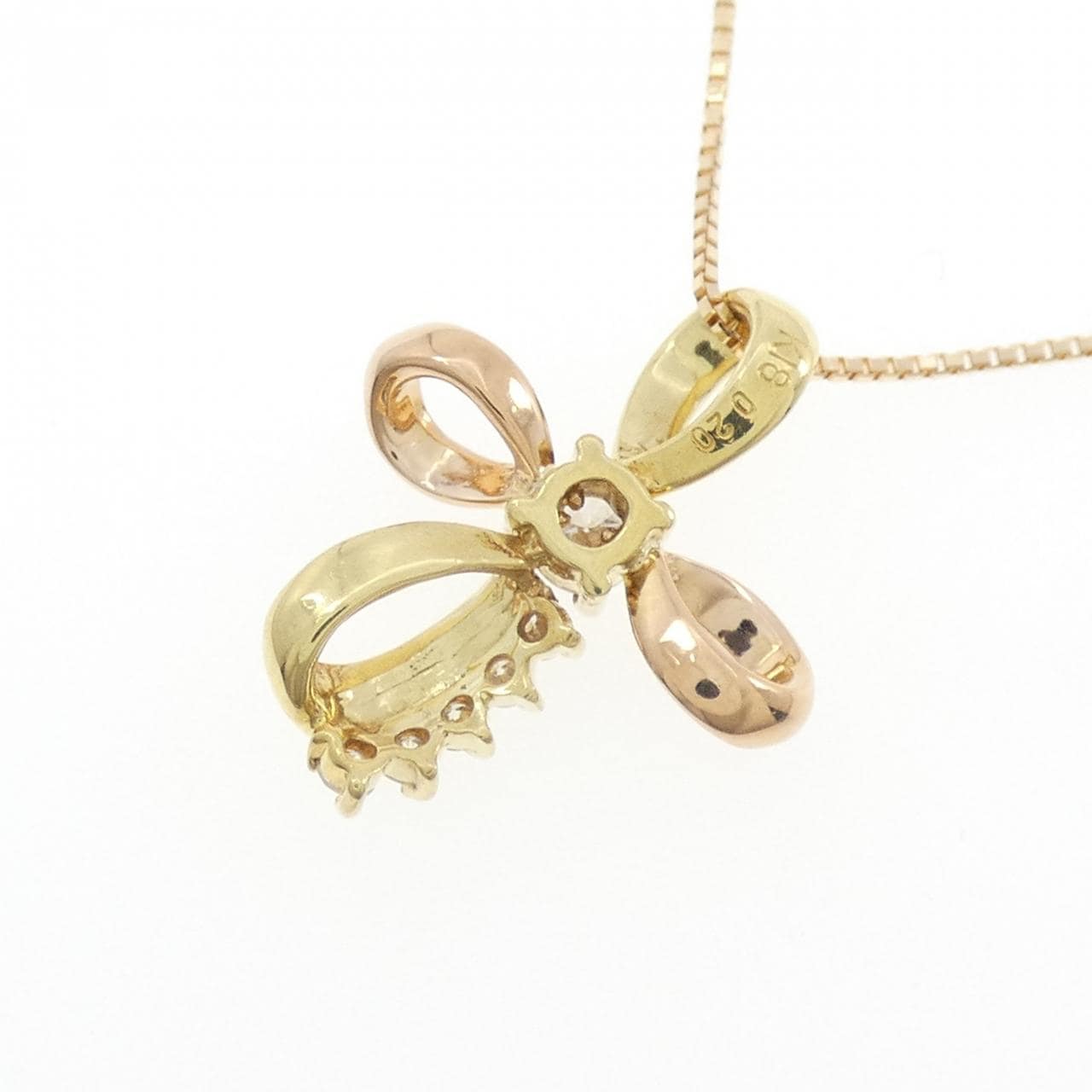 K18YG/K18PG ダイヤモンド ネックレス 0.20CT