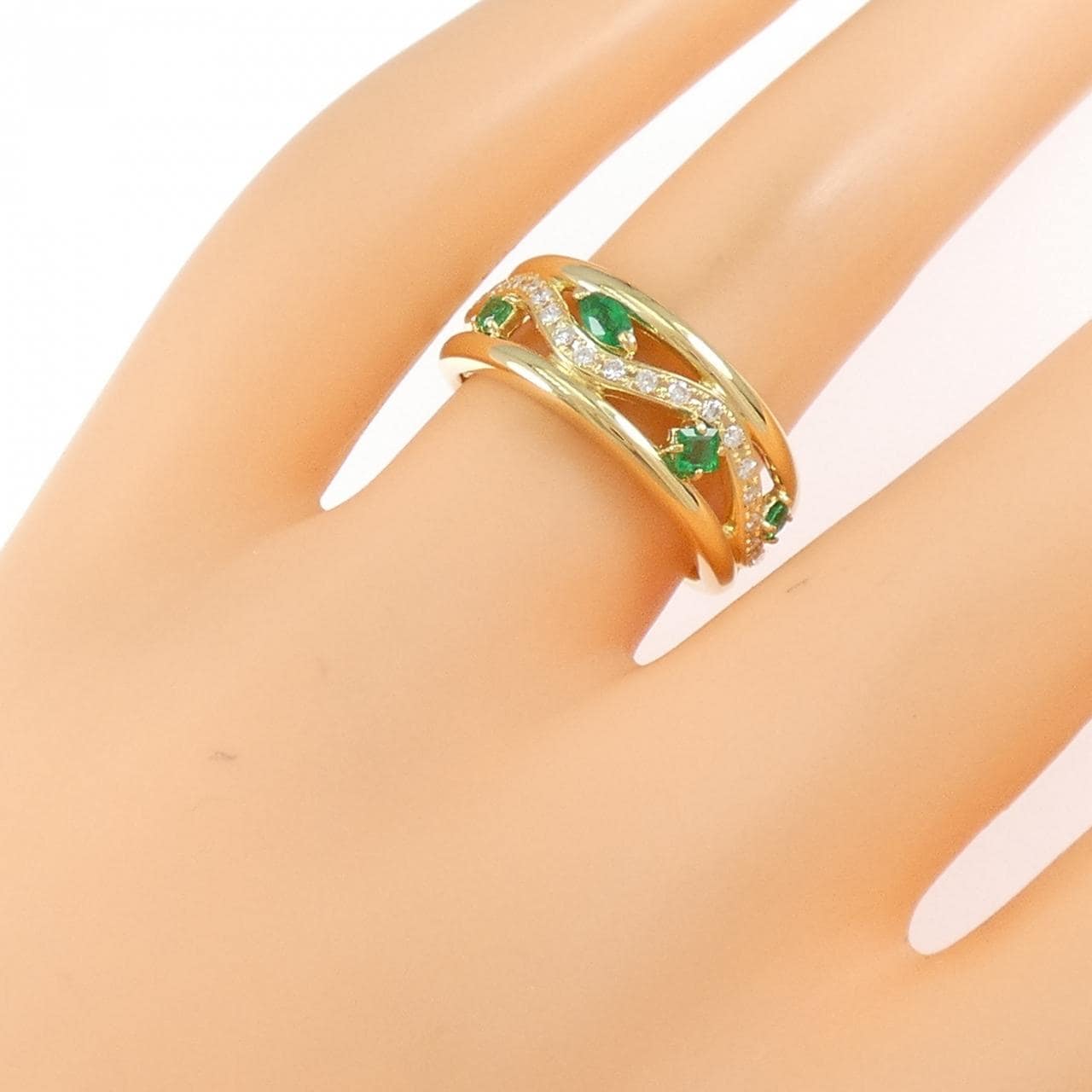 K18YG エメラルド リング 0.20CT