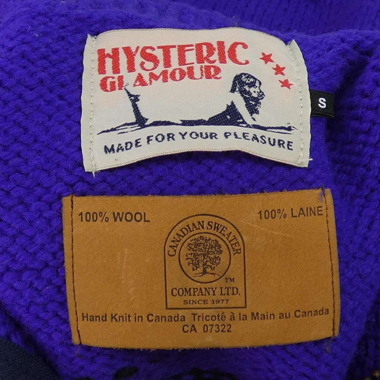 ヒステリックグラマー HYSTERIC GLAMOUR CANADIAN SWEATER カーディガン