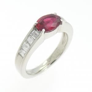 PT900 非加熱 ルビー リング 1.22CT モザンビーク産