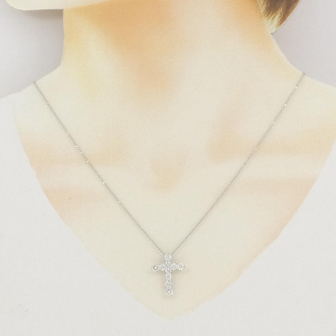 PT900/PT850 クロス ダイヤモンド ネックレス 1.00CT