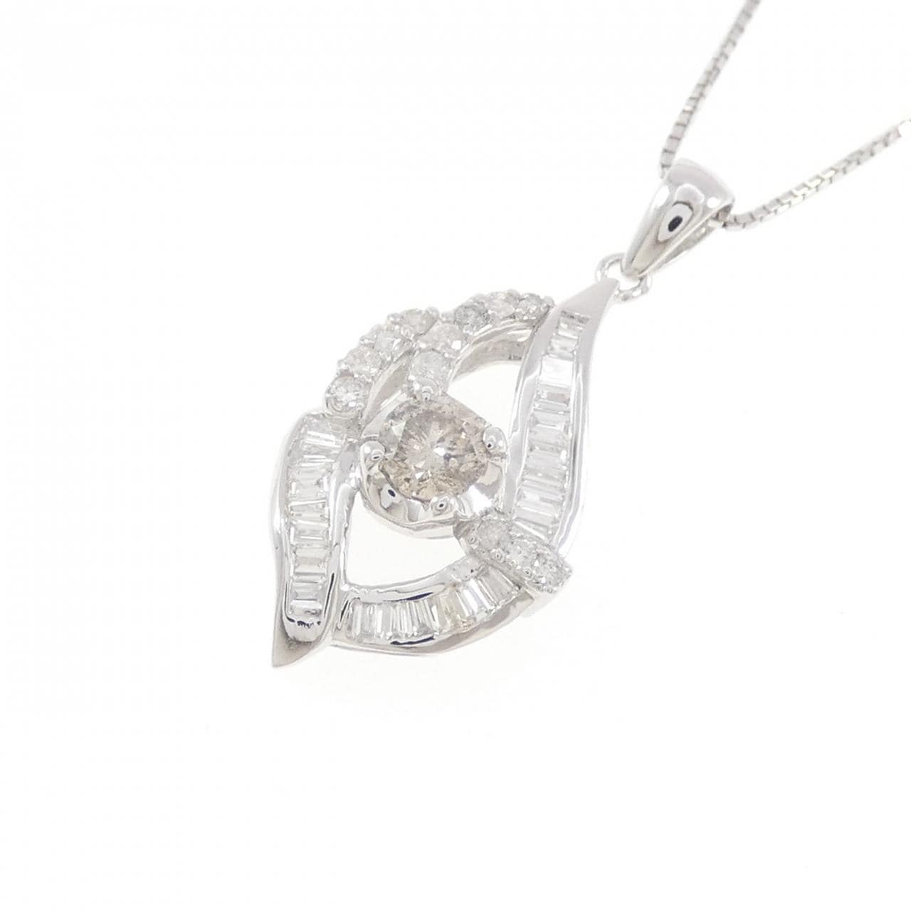 K14WG ダイヤモンド ネックレス 0.30CT