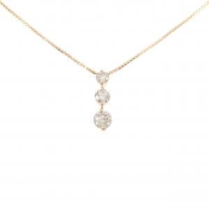 K18PG スリーストーン ダイヤモンド ネックレス 1.00CT