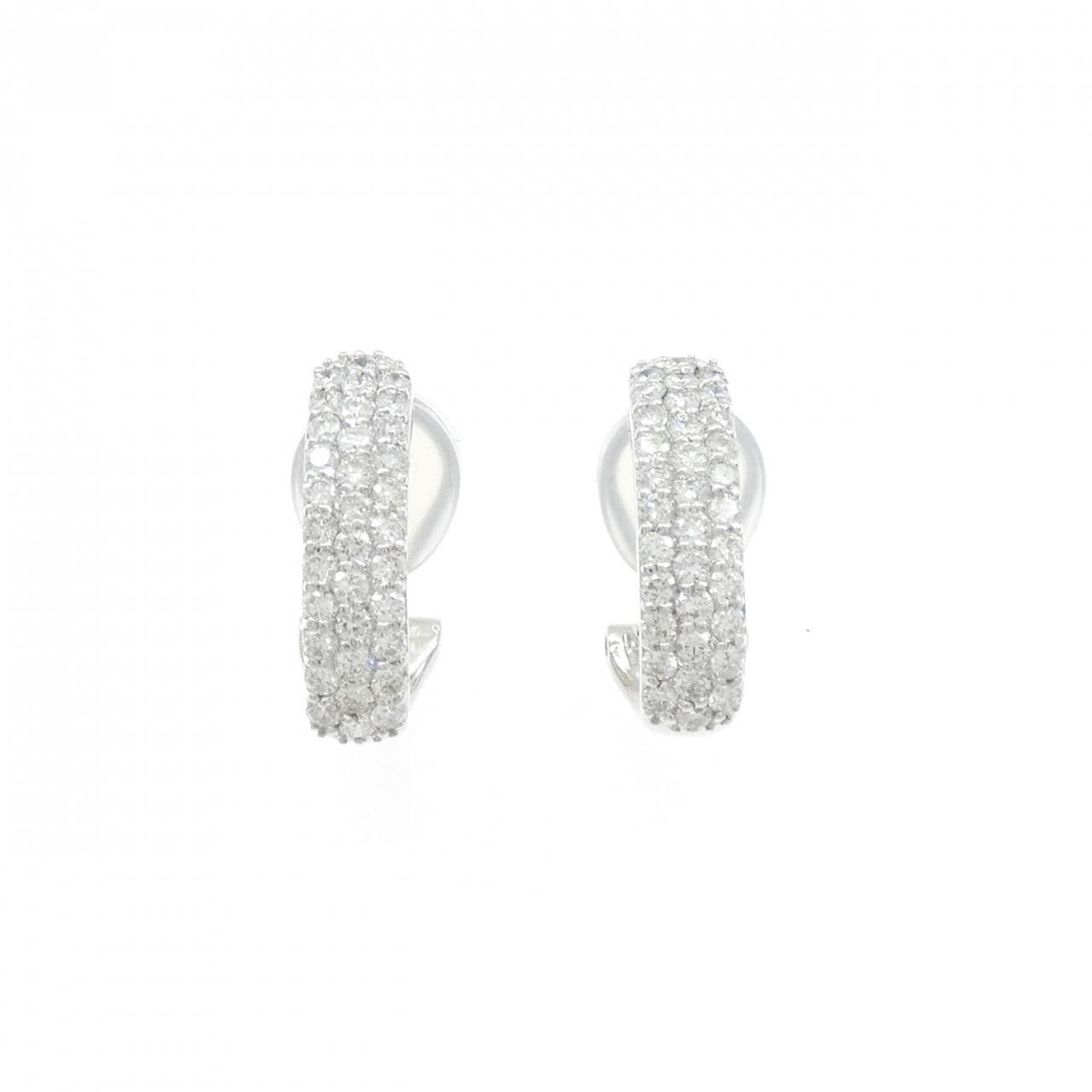 K18WG パヴェ ダイヤモンド ピアス/イヤリング 1.06CT