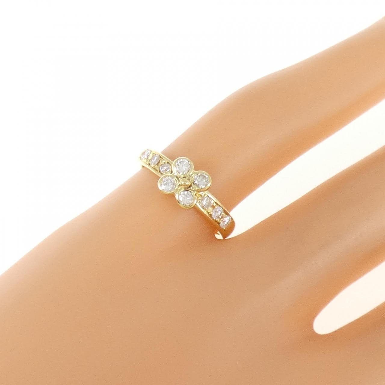K18YG花朵鑽石戒指0.26CT
