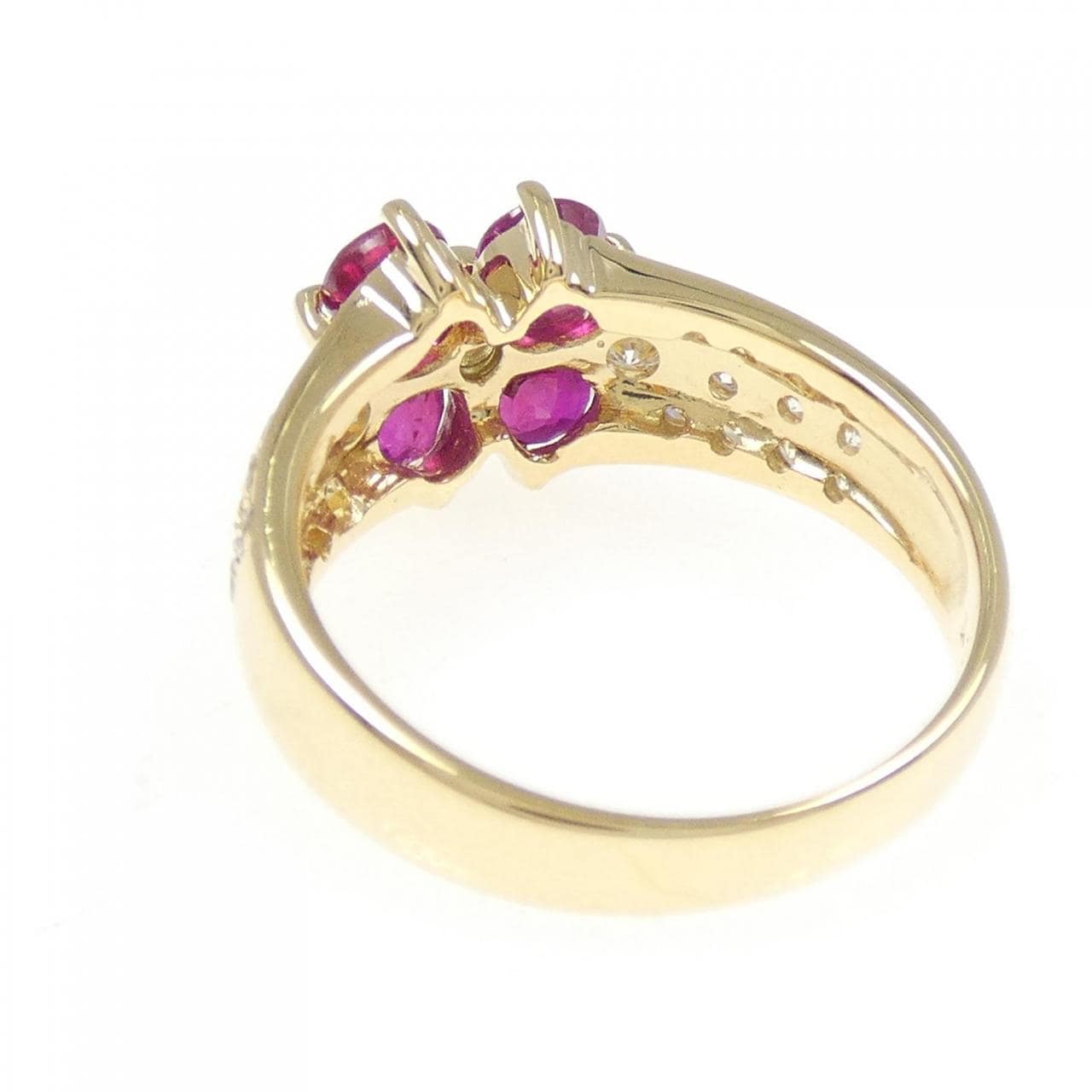 750YG フラワー ルビー リング 1.51CT