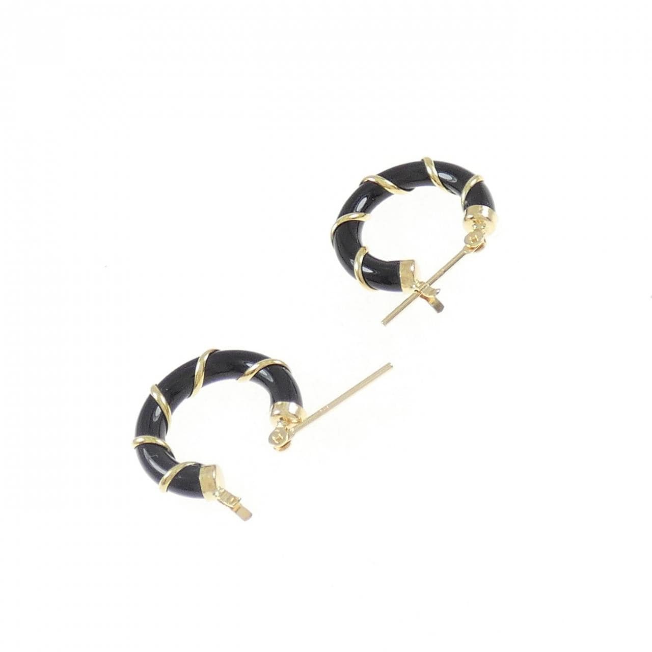 [BRAND NEW] K18YG onyx earrings