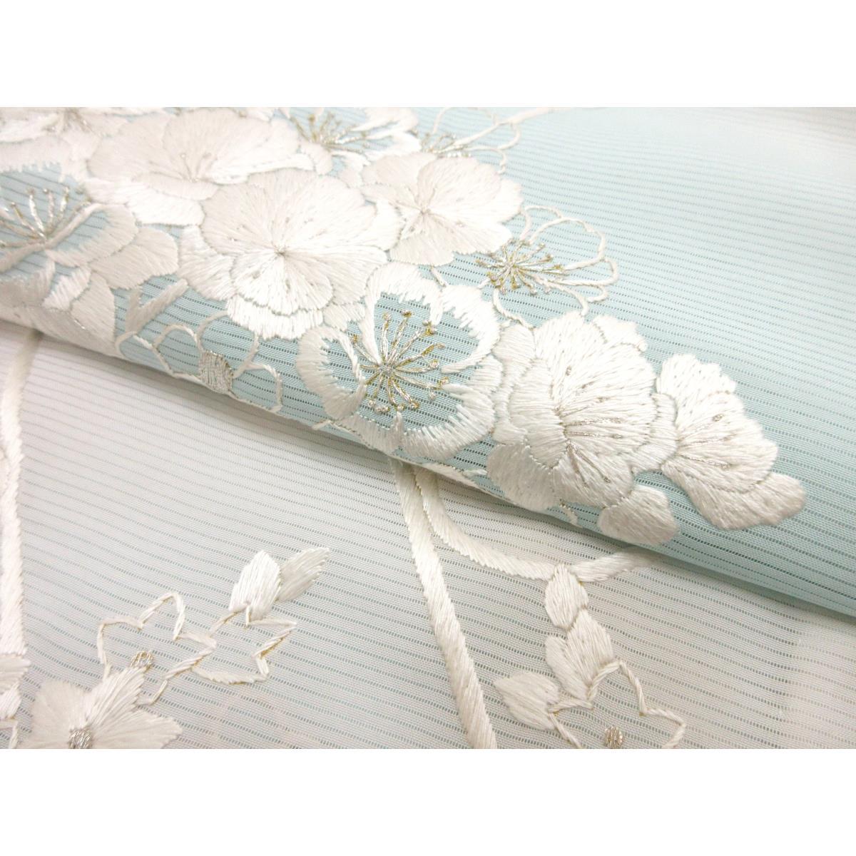 【新品】単衣　絽織訪問着　刺繍加工ボカシ染