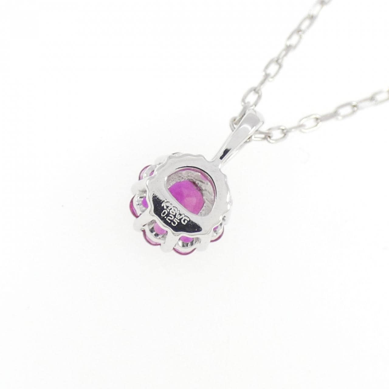 K18WG  ルビー ネックレス 0.25CT