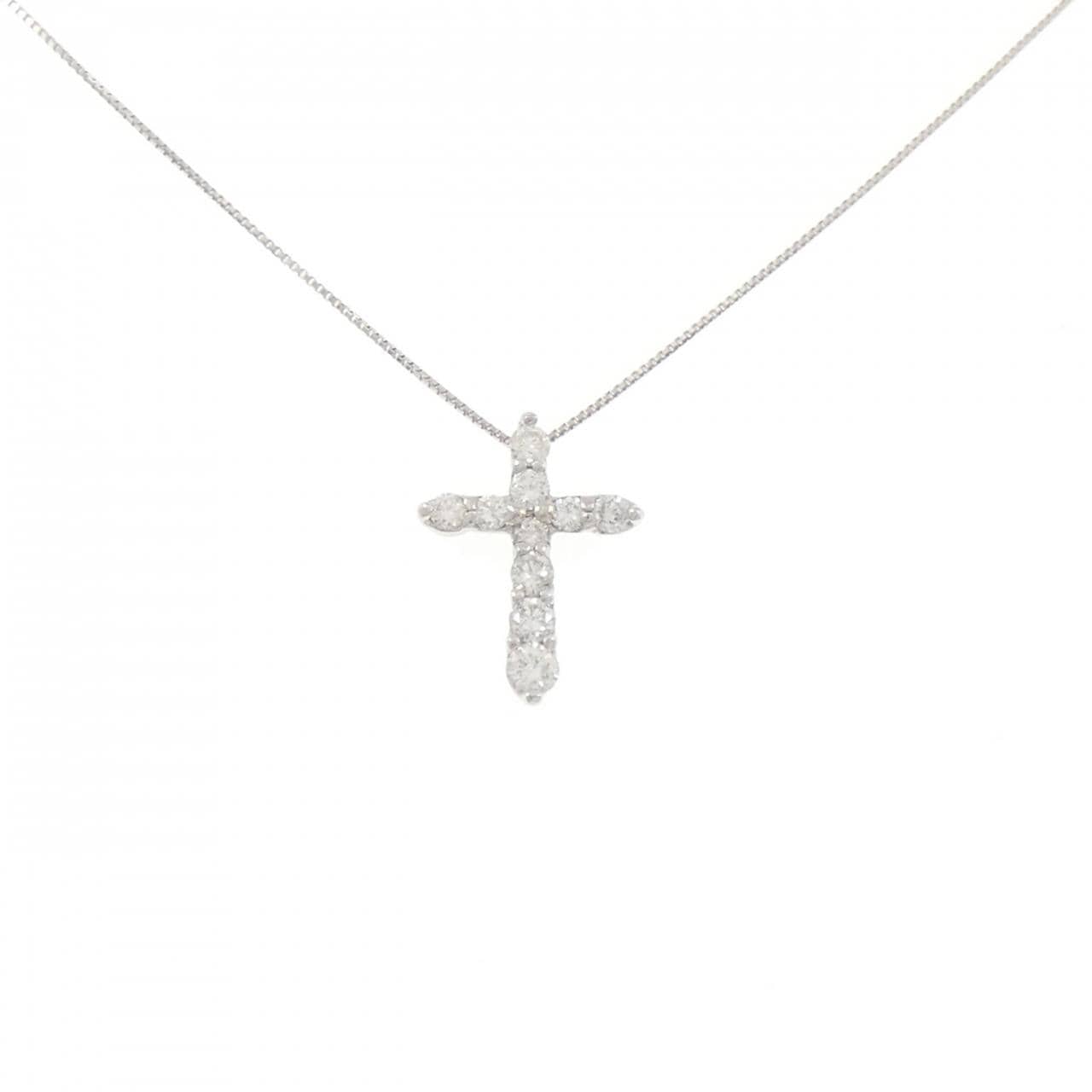 PT/PT850 クロス ダイヤモンド ネックレス 0.50CT