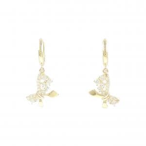 585YG リボン キュービック ピアス